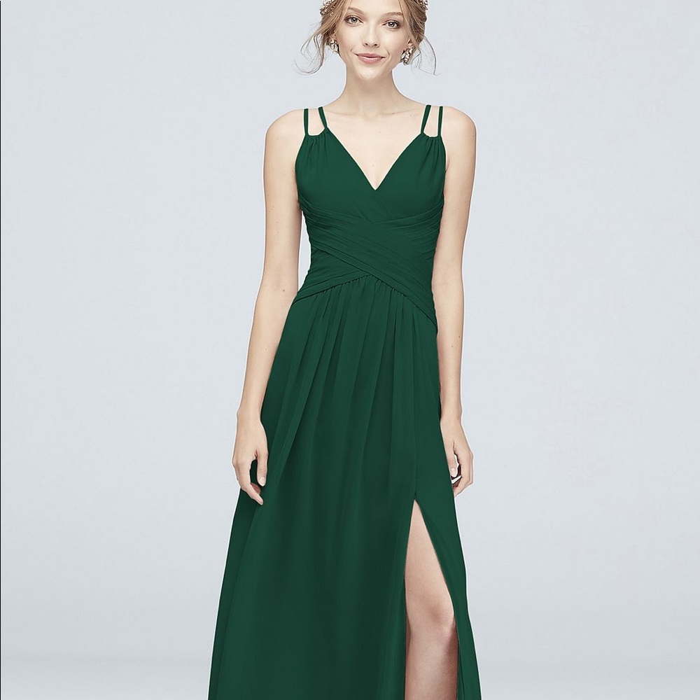 David’s Bridal juniper green bridesmaid dress
